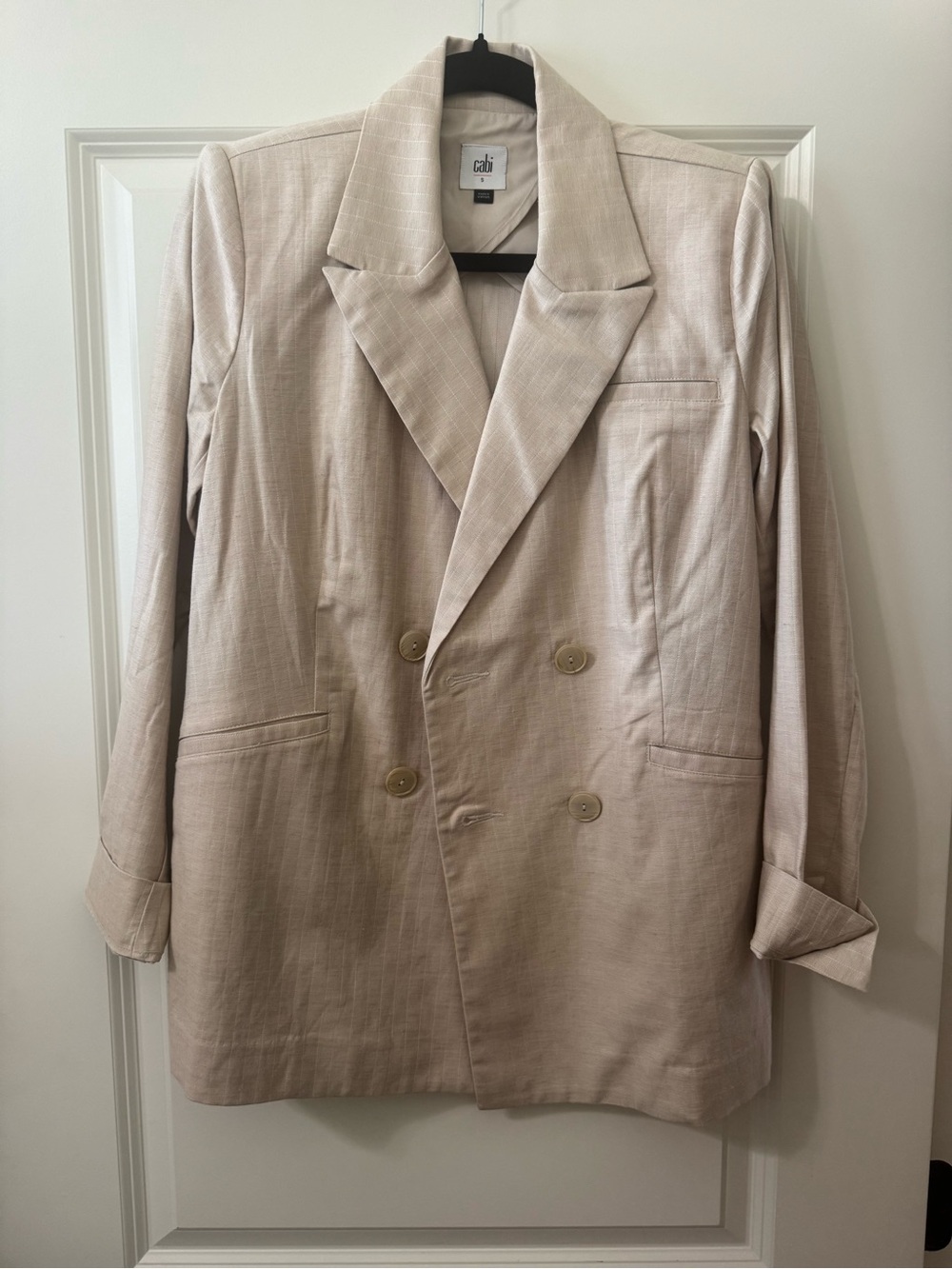 CAbi "Pembroke Blazer" Beige Blazer Women's Size Small